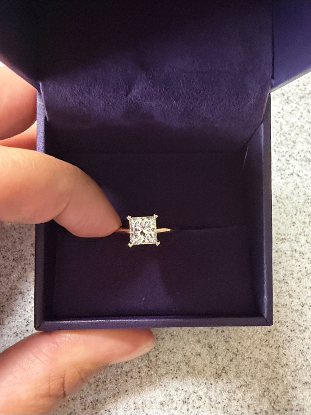 14kt rose gold diamond solitaire ring